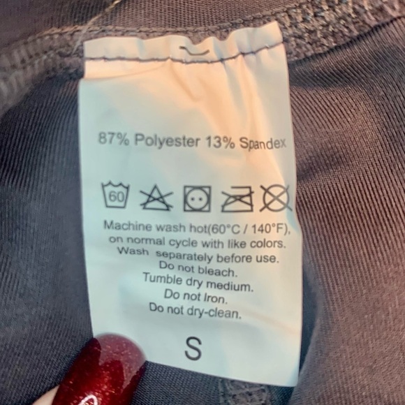 NWT Leggings Small Menore Charcoal Grey Spandex Stretch Flat Front Buttery Soft - Picture 7 of 12